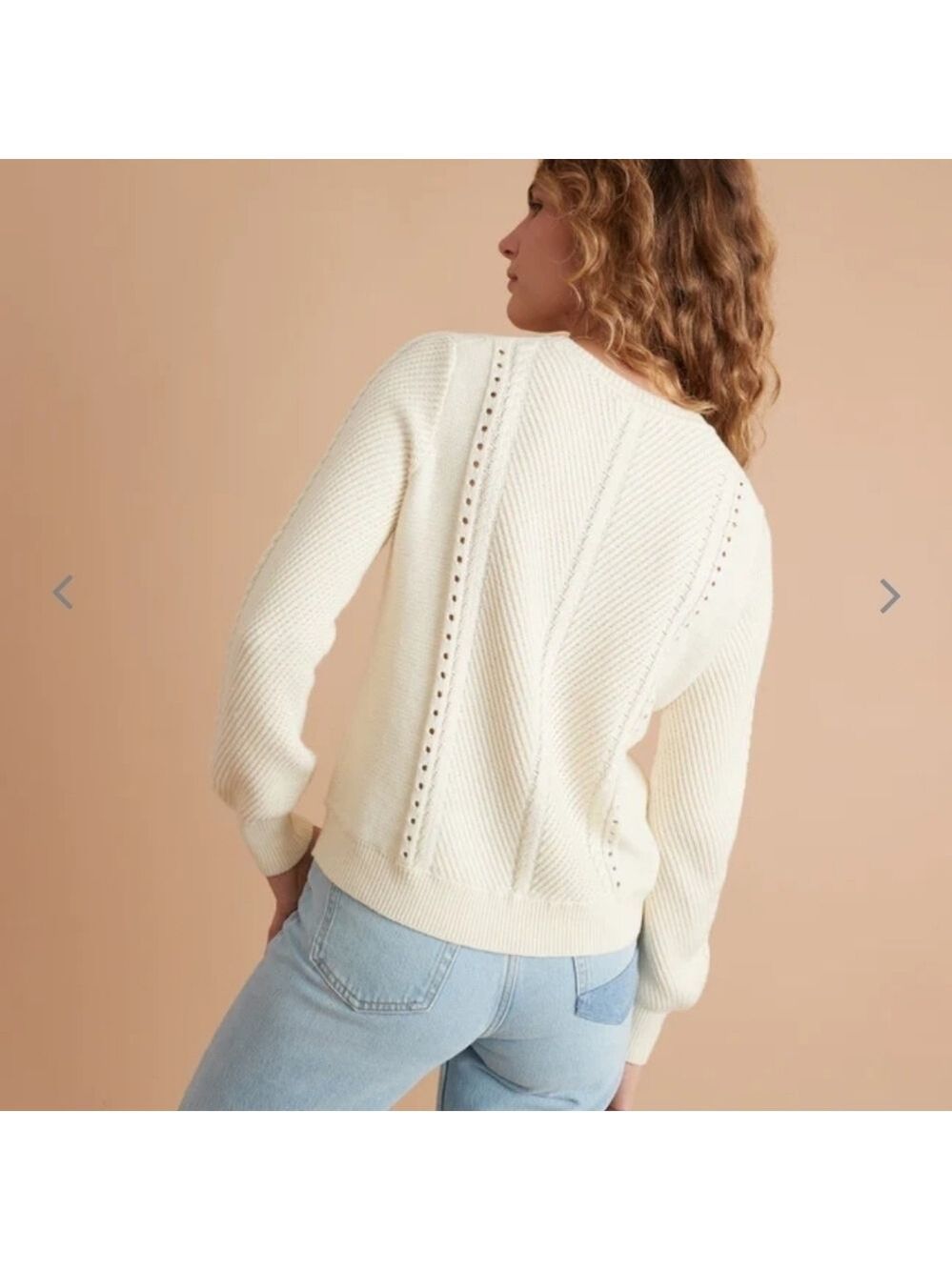 Marine layer Jada Crewneck Sweater in Ivory - Picture 6 of 8